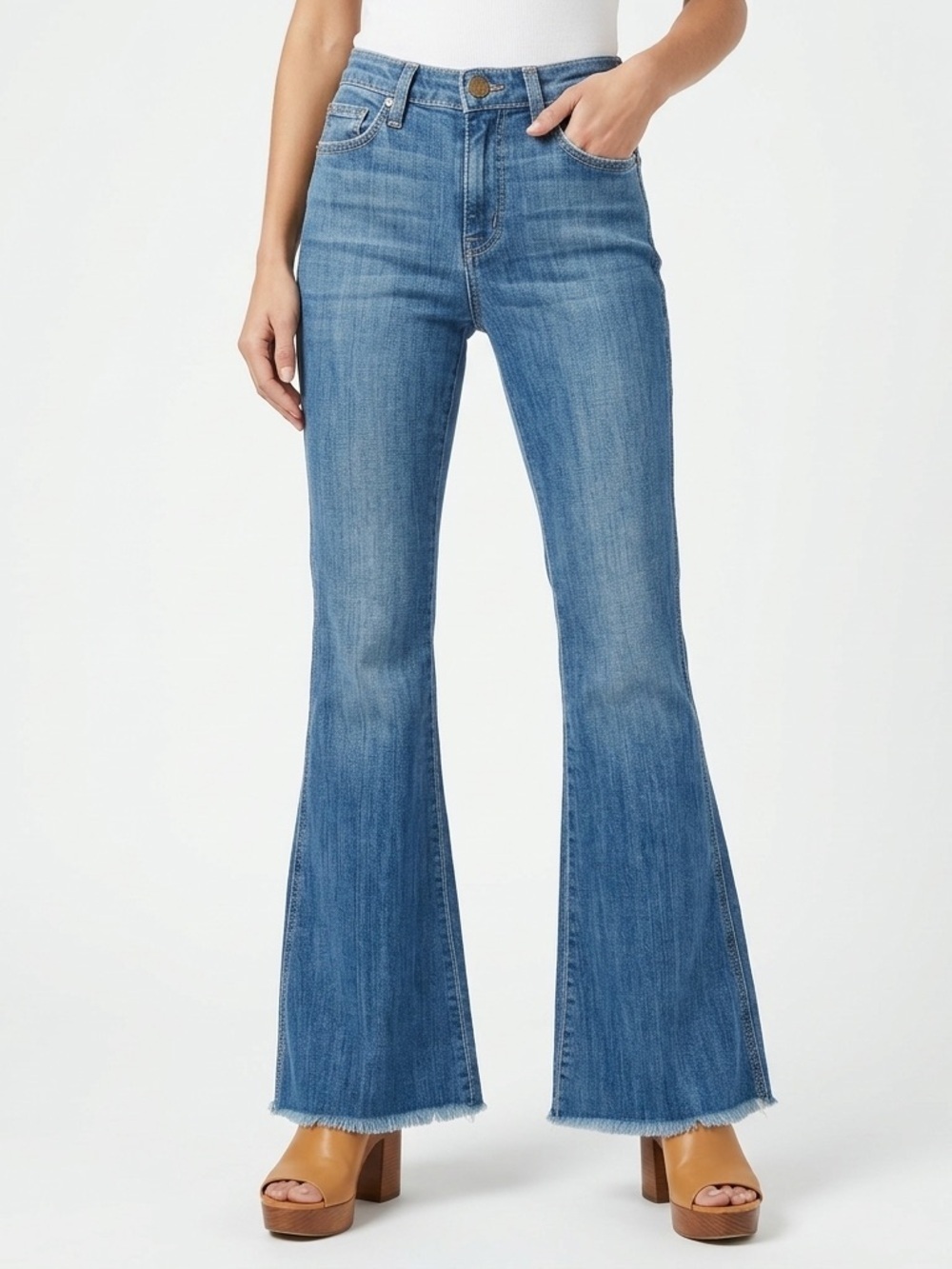 Current Elliott Women’s High Rise Low Bell Flare Jeans 25